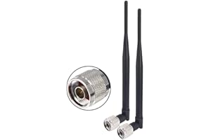 ONELINKMORE 4G LTE Antenna Cellular LTE Aerial N Male Antenna 700MHz-2700MHz 5dBi 4G Antenna Omni-Directional Whip Antenna High-gain Transmit-Receive Antenna for Cell Signal Booster Amplifie Pack of 2