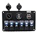 Qisc 6 Gang Waterproof Car Auto Boat Marine LED Rocker Switch Panel Circuit Breakers (Black)