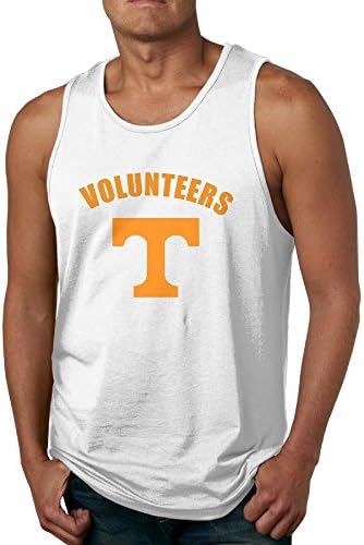 Tennessee Volunteers Logo Man's 100% Cotton Tank Top X-Large White