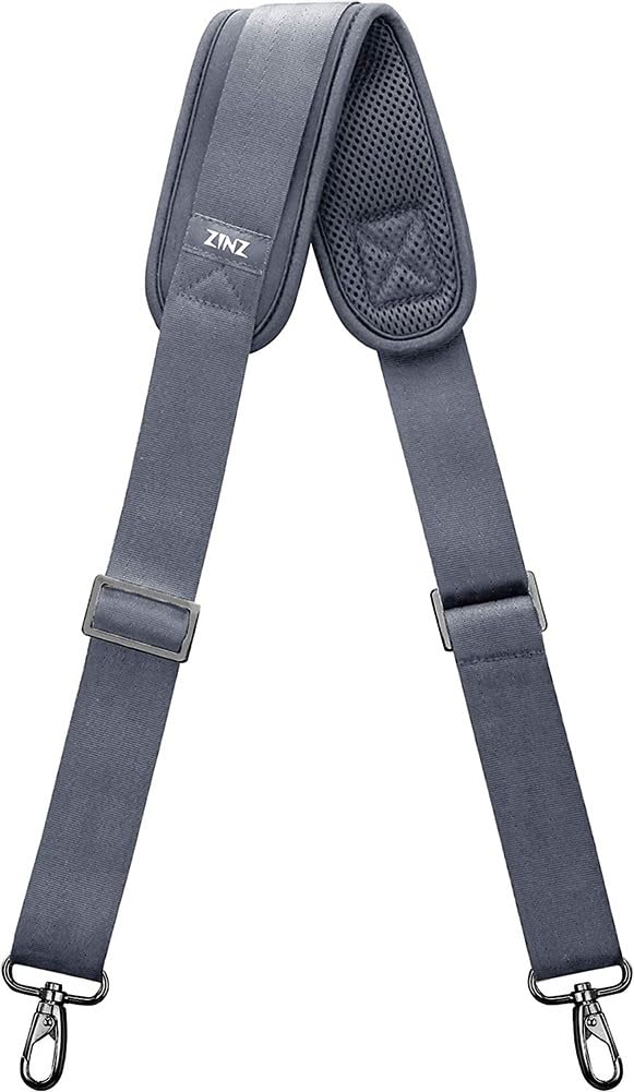 ZINZ Shoulder Strap Replacement Padded Adjustable Bag Strap for Tote Messenger Duffle Bags,Dark Gray,57 inch