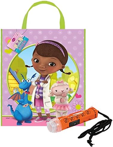 Disney"Doc McStuffins" Happy Halloween Trick or Treat Candy Loot Bag! Plus Bonus"Safety First" Mini Halloween Flashlight Necklace!