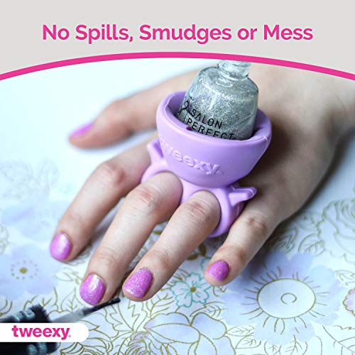 tweexy Wearable Nail Polish Holder Ring, Fingernail Polishing Tool, Manicure and Pedicure
