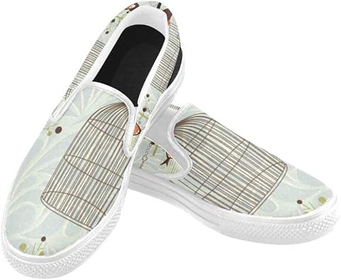 Zapatillas de lona para hombre de invierno pájaros jaulas árboles de  Navidad vintage lienzo Slip-on impresión casual cómodo bajo superior  clásico zapatos de lona: Shoes - Amazon.com