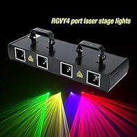 GOTOTOP Stage Lights-100 Multi-Patterns Stage Light 7CH DMX512 Sound Actived Disco DJ Party LED Effect Lights 4Lens with 4 Remote Control Mode (#2)