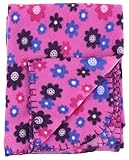 Soft Fleece Receiving Baby Blanket 30x30 Inches by bogo Brands Purple Flower Print