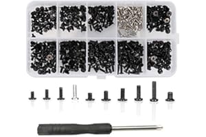HanTof 500pcs M2 M2.5 M3 Laptop Screws Kit, SSD M.2 Screws, Phillips Flat Head Tiny/Small Machine Screws Set for Electronics Repair, for Lenovo Dell IBM HP Samsung Sony Acer Asus Notebook Computer