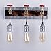 KunMai Vintage Metal Water Pipe Edison Bulb Hanging Indoor Wall Light Sconce Fixture Retro Style (3-Light)