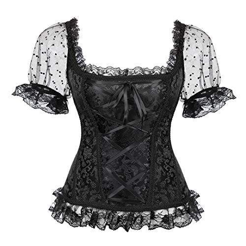 Women's Gothic Shoulder Straps Tank Overbust Corset Halter Bustiers Top