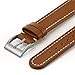 Full Grain Leather Watch Band for Fossil Q Ventrue,18MM Genuine Leather Band with Quick Released Pins for Q Venture and MK Sofie/Access Runway Smartwatch-Brown