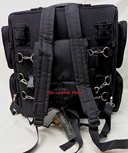 2 PIECE MOTORCYCLE MOTORBIKE NYLON SISSY BAR BAR BAG TRAVEL LUGGAGE BLACK NEW