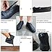 BXIO Silicone Shoe Covers with Zipper, Outdoor Silicone Boots for Men/Women, Waterproof Silicone Overshoes Slip-Resistant for Rainy Day, High Elasticity Rubber Shoe Protectors (Large, Black)