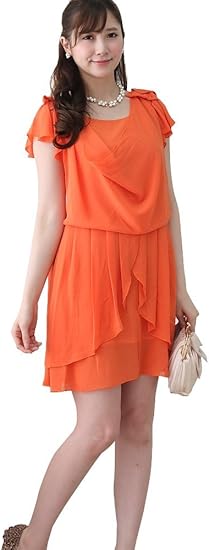 Amazon Luxe Mimosa リュクスミモザ パーティードレス 結婚式 ワンピース お呼ばれ 結婚式 ワンピース 二次会 謝恩会 成人式 袖あり 大きいサイズ ワンピース チュニック 通販