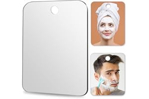 SAFEE MRROR Shower Mirror Fogless for Shaving (2 Pack,Small,6"x4"),Fog Free Shave Mirror Anti Fog,Unbreakable Acrylic Small Mirror Locker,Makeup Travel Wall Hanging,Plastic Handheld Mirror Camp Mirror