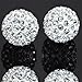 RUBYCA Pave Czech Crystal Disco Ball Clay Beads fit Shamballa Jewelry (20pcs, 12mm, White Clear)