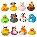 Kicko 2 inches Assorted Rubber Ducks in Bulk - 50 Pack - Ducking Jeeps for Kids - for Sensory Play, Therapheutic Stocking Stuffers, Classroom Prizes,Pinata Filler,Floater Duck Bath Toys Party Favors