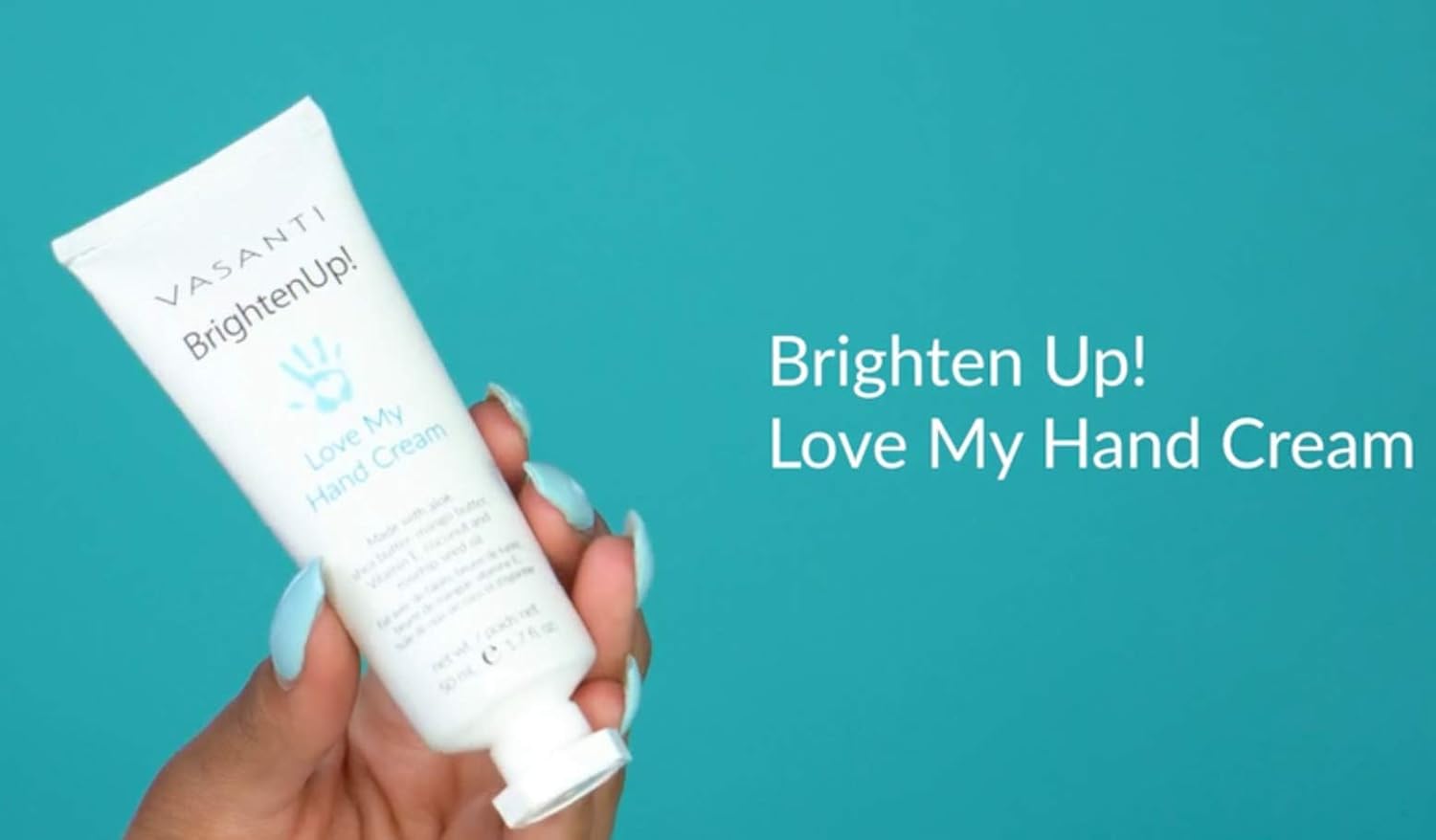 VASANTI 50mL Brighten Up! Love My Hand Cream - Rich in Aloe, Butter and Natural Oils for Soft and Hydrated Hands : Beauty
