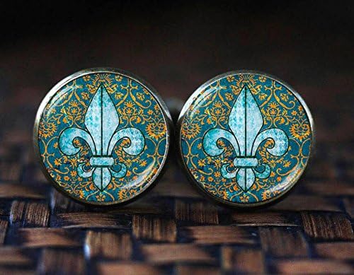 Fleur de lis cufflinks, heraldy cufflinks, royal heraldic sign, heraldic cuff links