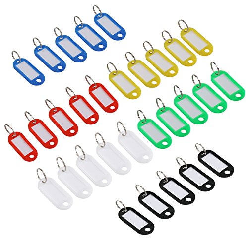 Foxnovo 30pcs colorful key id label tags split ring keyring keych…