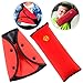 Swpeet 2Pcs Red Seat Belt Pillow + Safety Seat Belt Adjuster Seat Strap Cover Adjuster Perfect for Kids, Soft Neck Support Headrest Seatbelt Pillow Cover & Seatbelt Adjuster for Child Baby Adult