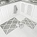 U'Artlines 2 Piece Doormat Area Rug Resist Dirt Decorative Non Slip Floor Mats Low-Profile Machine Washable Indoor Outdoor for Front Door Entryway Kitchen Bathroom (17.7x25.6+20.9x33.9, Gray)