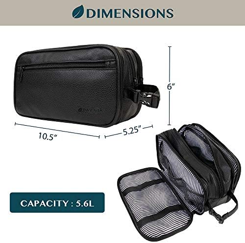 PAVILIA Toiletry Bag for Men, Travel Toiletries Bag | Water-resistant Dopp Kit, PU Leather Shaving Bag Organizer for Toiletry Accessories, Cosmetic, Hygiene, Grooming 2 PAVILIA Toiletry Bag for Men, Travel Toiletries Bag | Water-resistant Dopp Kit, PU Leather Shaving Bag Organizer for Toiletry Accessories, Cosmetic, Hygiene, Grooming