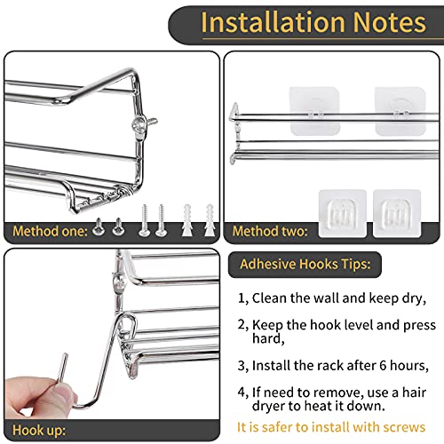 CHILLSILA Gewürzregal/Lagerregal (Metallische Gewürzregal in der Küche), 4 Separate Layers, hängt Sich an der Wand oder an der Schranktür, passend auch auf Badezimmer, handgefertigte Räume [4 Etagen]