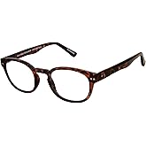 Scojo New York Courier Blue Light Reading Glasses, Handmade Scratch Resistant Readers for Women and Men, Harbor Blue