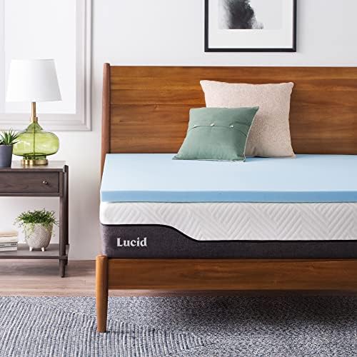 Lucid 2 Inch Mattress Topper King Gel Infused Memory Foam Memory
