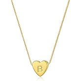 Sargetou Gold Heart Initial Necklace for Women,14K Gold Plated Pendant Necklace Dainty Heart Necklaces Chic Fashion Jewelry Gift