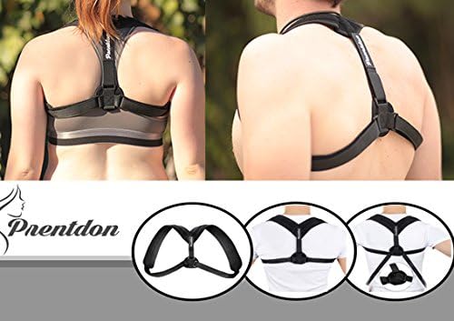 Prentdon Posture Corrector Back Brace Jacket Vest for Alignment, Pain Relief, Upper Support – Neoprene Device for Slouching &amp; Hunchback – Adjustable, Extended 28x51” Size,for Men &amp; Women