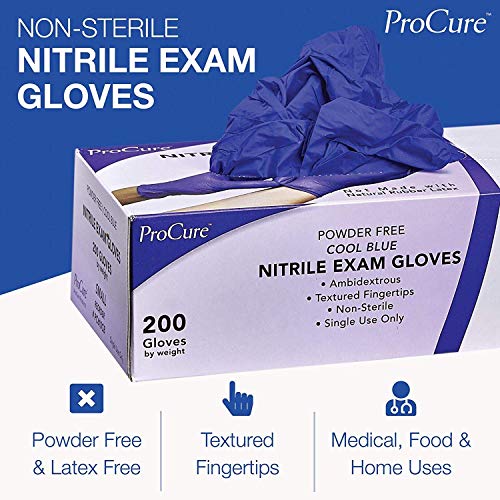 ProCure Disposable Nitrile Gloves – Powder Free, Rubber Latex Free