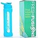 Fresh Fusions Glass Fruit Infuser Water Bottle - 20 oz - With Protector Sleeve + Recipe Ebook - Includes 25 Infused Water Recipes (WITH BPA FREE TRITAN PLASTIC INFUSER)