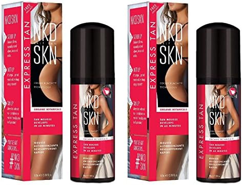NKD SKN Self Tan Express Tan, Organic Botanicals, 3.38 Oz (Pack of 2) + FREE Old Spice Deadlock Spiking Glue, Travel Size, .84 Oz