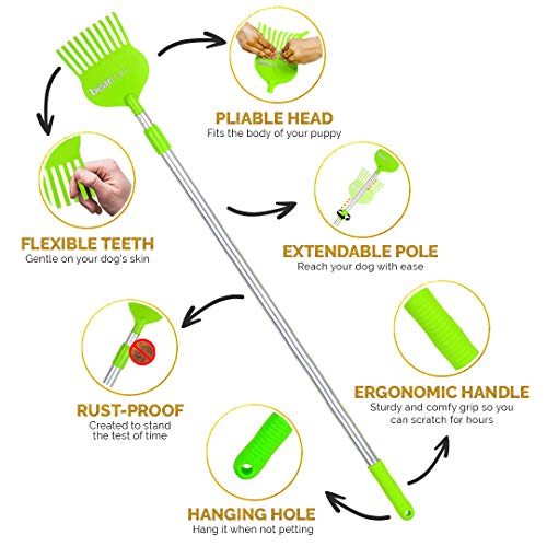 Bearbark Scratcher Extendable Long Reach Scratching & Grooming Brush