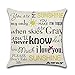 Emvency Set of 4 Throw Pillow Covers You are My Sunshine Yellow Gray with Words Decorative Pillow Cases Home Decor Square 18x18 Inches Pillowcases