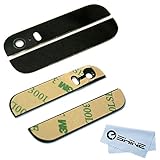EShine New Top & Bottom Back Glass Replacement w/Flash and Camera Lens, 3M stciker for iPhone 5S 5GS, Black