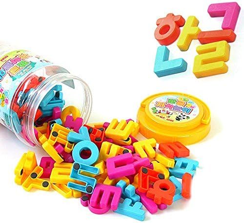 Magnetopia 96 Magnetic Korean Alphabet (Hangul) Bucket for Preschool Learning 1.2" - 1.4"