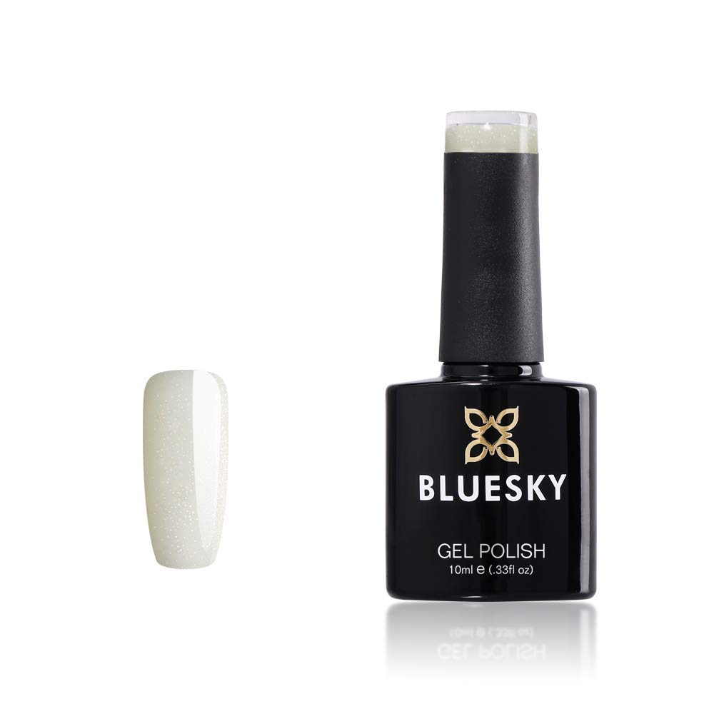 Bluesky Gel Nail Polish, Sparkle Droplet, 80536, White, Glitter, Long Lasting, Chip Resistant, 10 ml (Requires Drying Under UV LED Lamp)