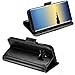 ProCase Galaxy Note 8 Genuine Leather Case, Vintage Wallet Folding Flip Case with Kickstand Card Slots Magnetic Closure Protective Cover for Galaxy Note8 -Black