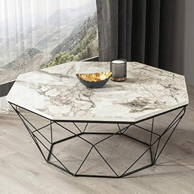 Selale Mermer Desenli Metal Ayakli Orta Sehpa Amazon Com Tr