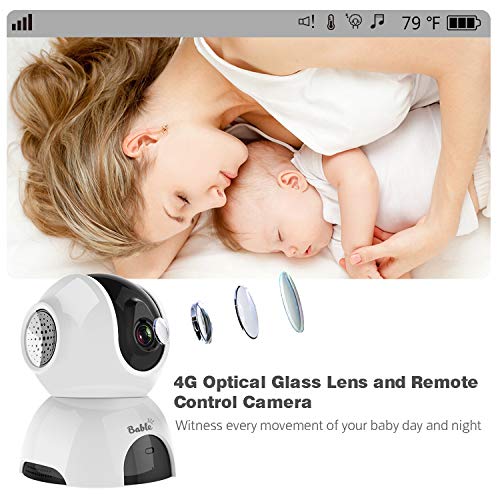 Bable Baby Monitor with Camera, 5 Inch 720P Video Baby Monitor with Infrared Night Vision Camera, Remote Control/Pan 360˚ & Tilt 90˚/ Temperature Monitor/Two-Way Talk/Sound Alarm/Up to 900 feet