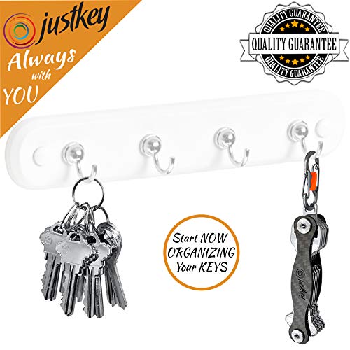 JustKey Smart Key Holder Carbon Fiber Best Key Organizer Keychain Set Slim and Lightweight