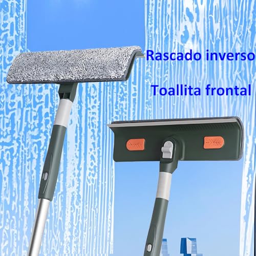 Genérico Limpiador Multiusos para Espejos y Azulejos con Mango Extensible - Herramienta de Limpieza de Esquinas para Baño, Cocina y Vidrio de Auto Kit fácil de Instalar