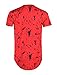 SCREENSHOTBRAND-762 Mens Hipster Hip-Hop Premiun Tees - Luxury Longline Embossed Gold Print T-Shirts Boss Vibes-Red-Medium