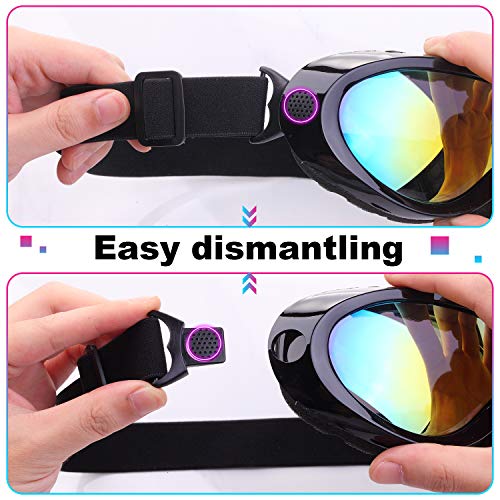 RNGEO Ski Goggles, Pack of 2, Snowboard Goggles for Kids, Boys & Girls, Youth, Men & Women, with UV 400 Protection, Wind Resistance, Anti-Glare Lenses, New Edition