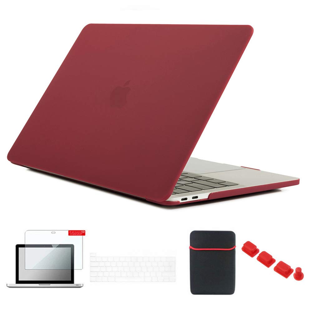 Se7enline Compatible with 2016-2023 Mac Book Pro 13 inch Case for MacBook Pro 13.3-inch M1/M2 A2338/A2251/A2289/A1706/A1989/A2159 with Sleeve Bag, Keyboard Cover, Screen Protector, Dust Plug, Wine Red