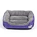 Barelove Rectangular Dog Cat Beds Mattress Washable Pads Room, Soft Winter Warm Plush Cotton Sleeping Fleece Bed Mat for Medium Doggy Puppy Anti-Slip Waterproof Bottom (Purple)