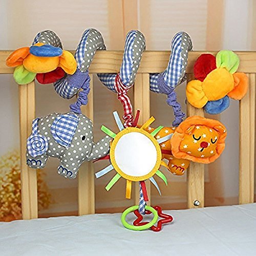 HOSIM Cute Elephant Lion Mirror Design with Music Bell Bed Cribs Pram