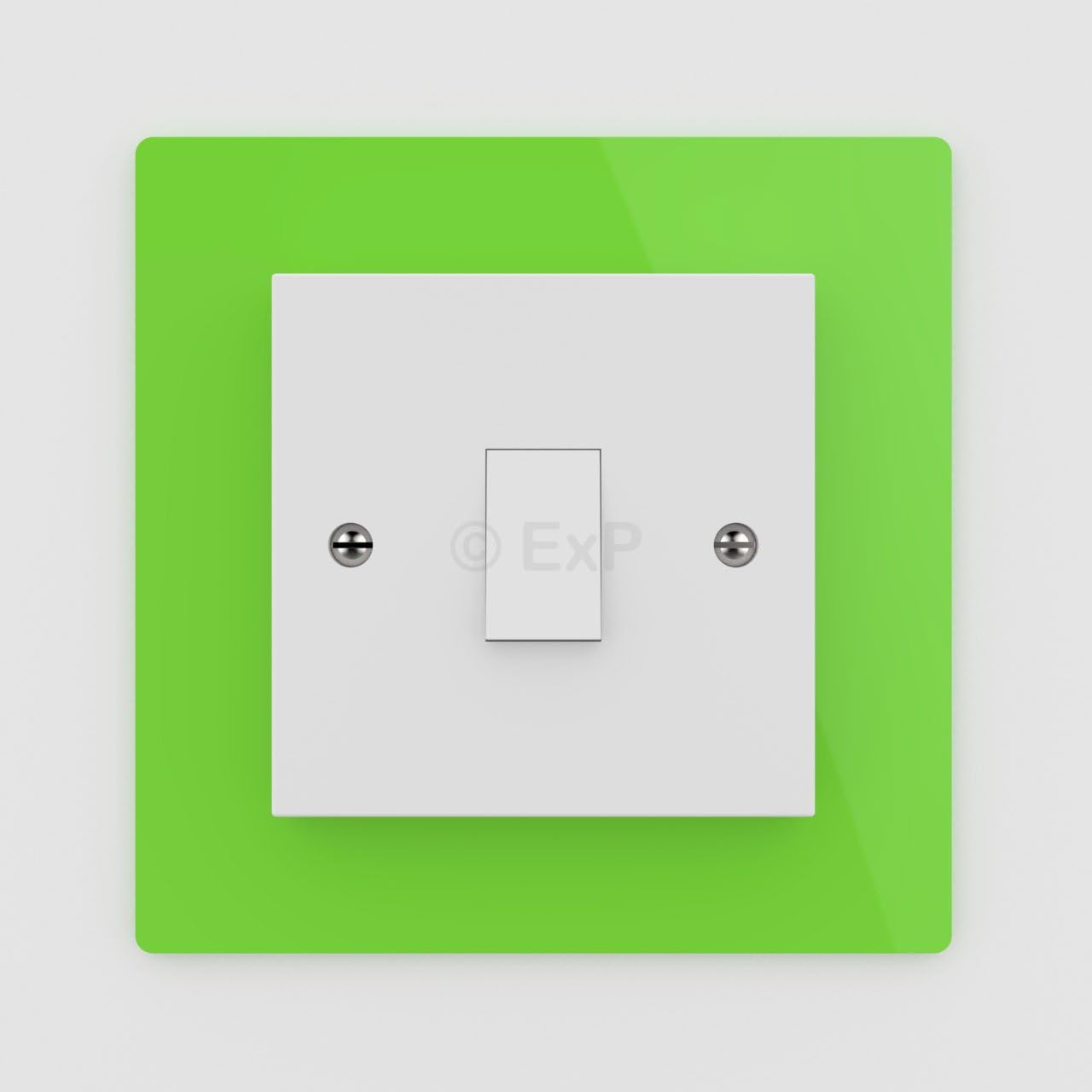 Expression Products Single Light Switch or Plug Socket Back Plate Finger Surround Panel Lime Free Trolley Token Material Sample Included per Shipment
