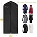 MaidMAX Garment Bags, Set of 2 Breathable Suits Dresses Covers with Clear Plastic Label Holders and Long Zipper for Coats Closet Storage Travel, Black, 54 Inches